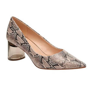 Kelly & Katie Snakeskin Block Heel Pumps